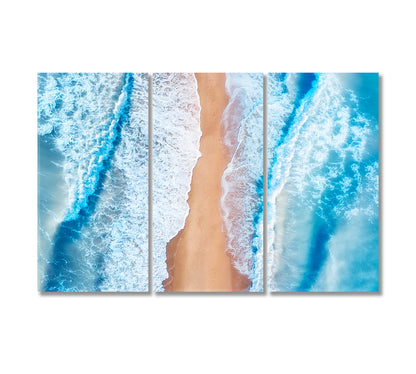 Waves Meet the Shore Canvas Print-Canvas Print-CetArt-3 Panels-36x24 inches-CetArt