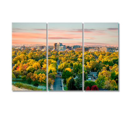 City of Trees Boise Idaho in the Fall Canvas Print-Canvas Print-CetArt-3 Panels-36x24 inches-CetArt