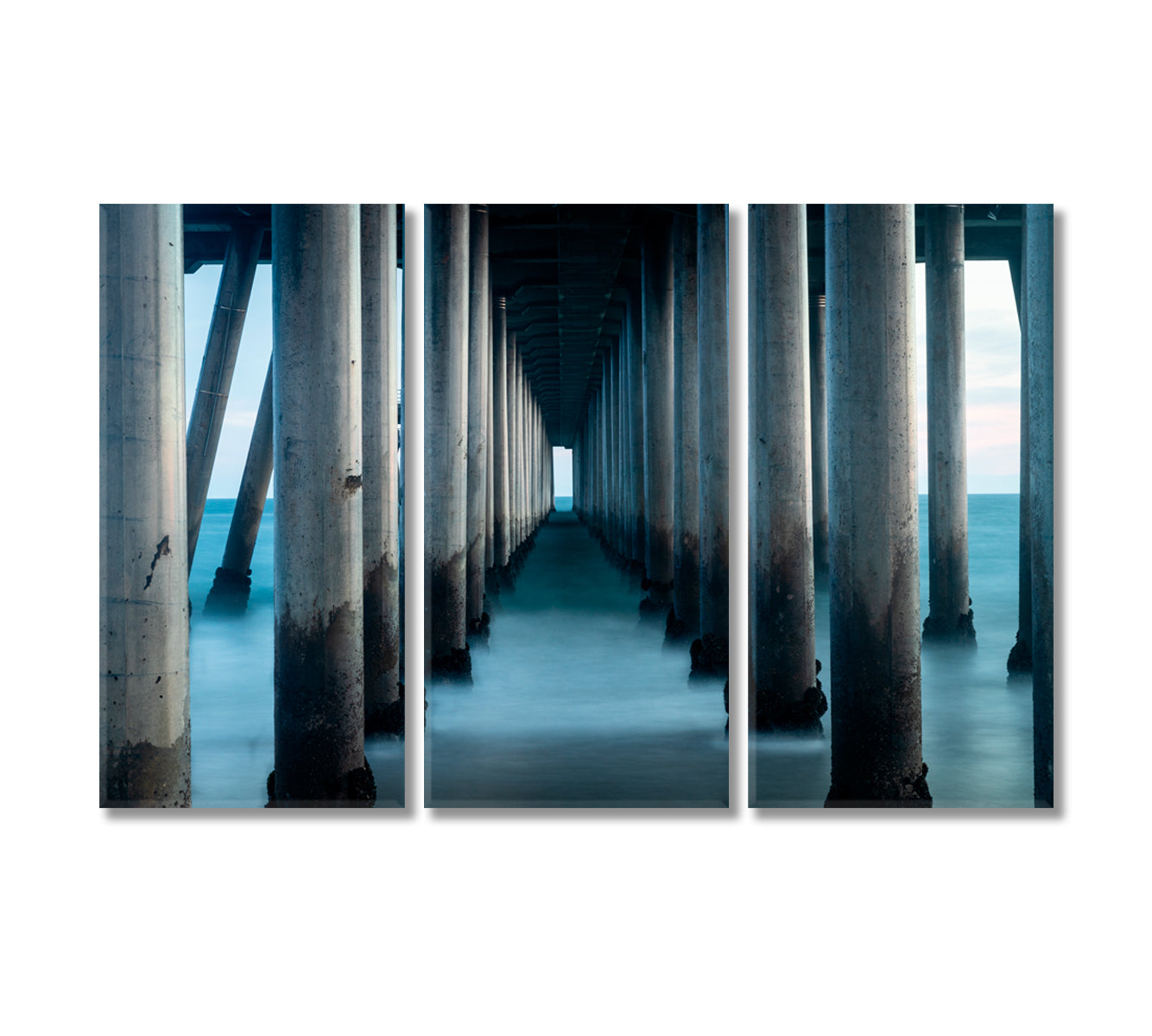 Under the Huntington Beach Pier California Canvas Print-Canvas Print-CetArt-3 Panels-36x24 inches-CetArt