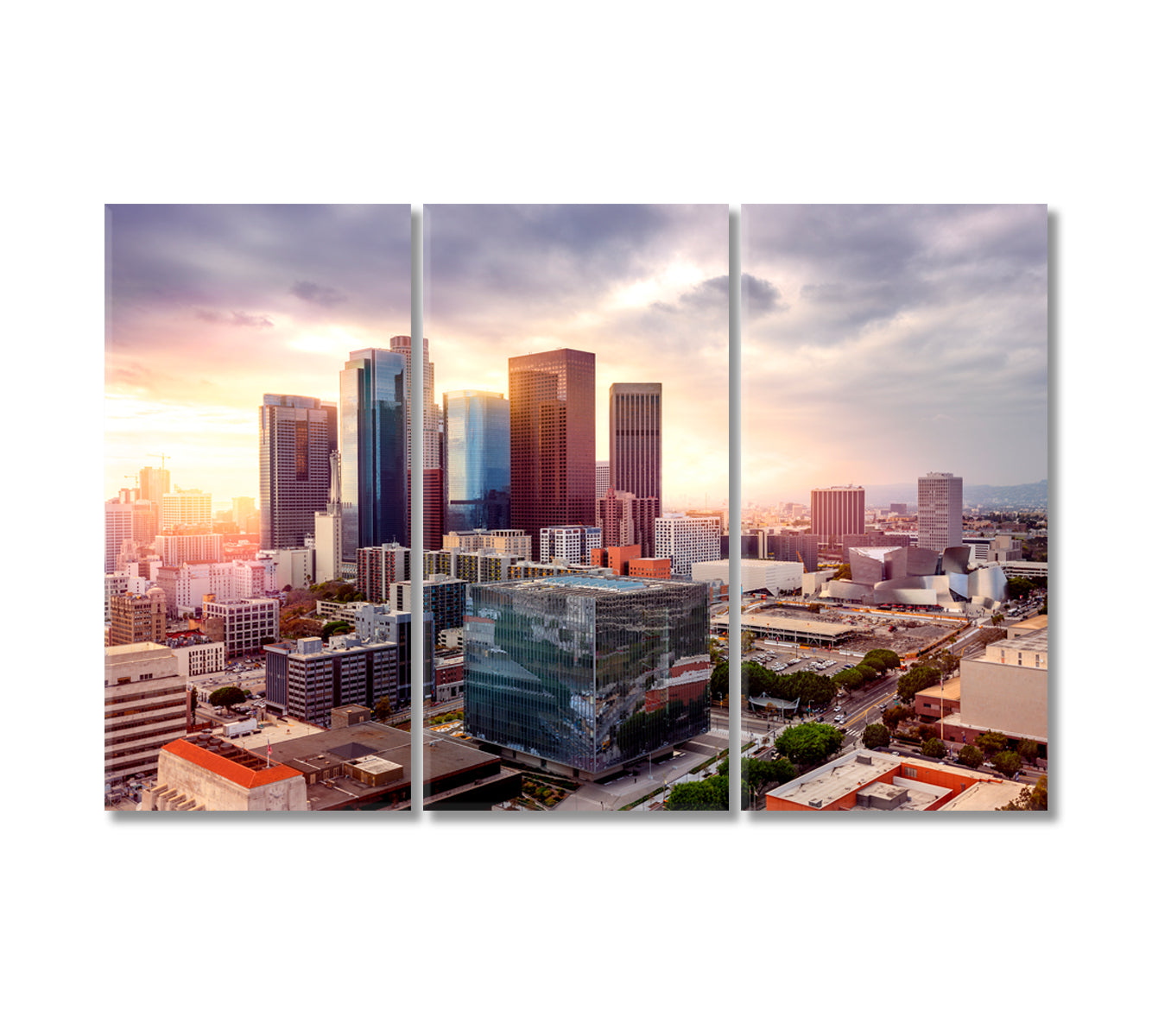Downtown Los Angeles Skyline Canvas Print-Canvas Print-CetArt-3 Panels-36x24 inches-CetArt