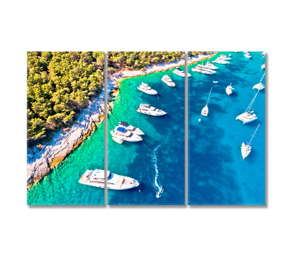 Yachting Cove on Pakleni Otoci Islands Croatia Canvas Print-Canvas Print-CetArt-3 Panels-36x24 inches-CetArt