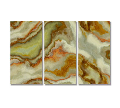 Abstract Green Marble Onyx Canvas Print-Canvas Print-CetArt-3 Panels-36x24 inches-CetArt