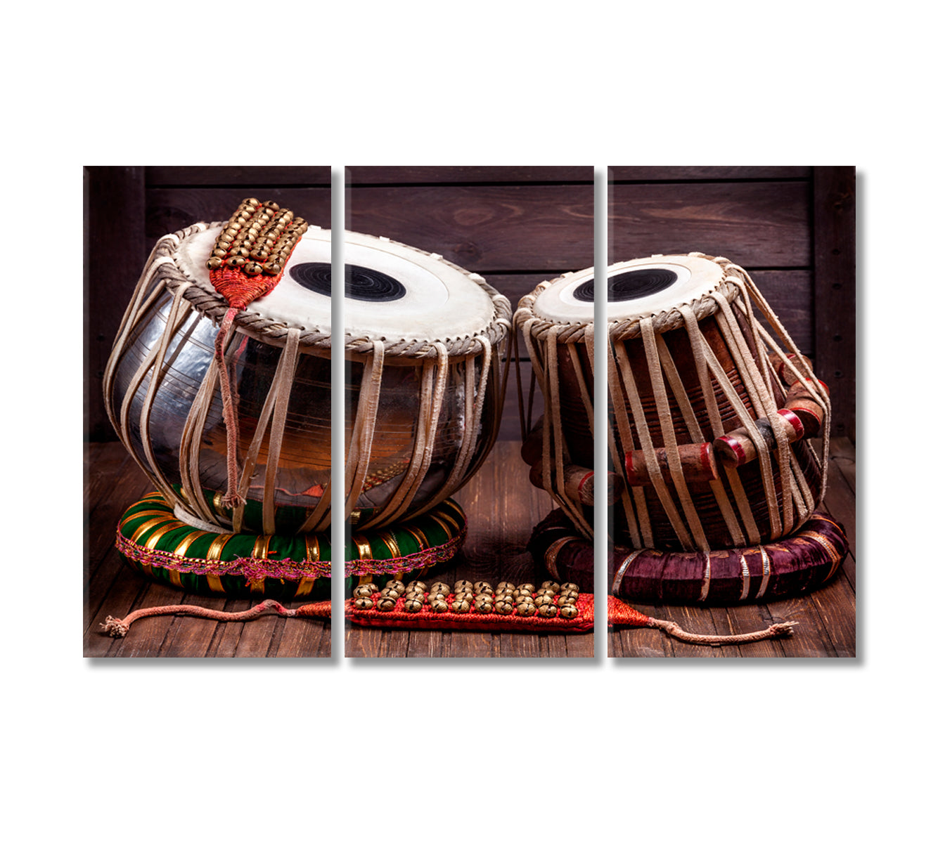 Indian Tabla Drums Canvas Print-Canvas Print-CetArt-3 Panels-36x24 inches-CetArt