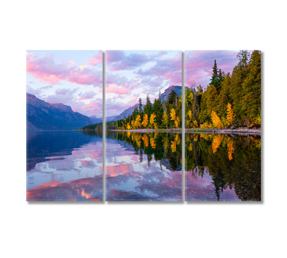 Lake McDonald at Sunset Glacier National Park Canvas Print-Canvas Print-CetArt-3 Panels-36x24 inches-CetArt