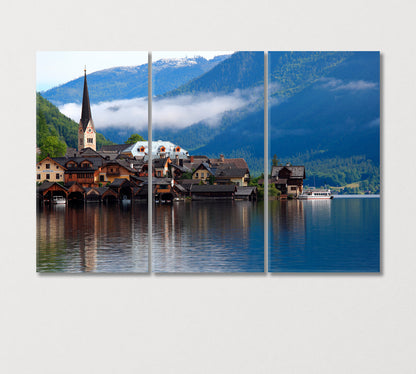 Hallstatt Lakeside Town Austria Canvas Print-Canvas Print-CetArt-3 Panels-36x24 inches-CetArt