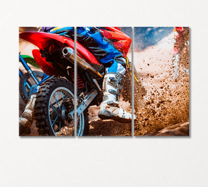 Mountain Bikes Racing Canvas Print-Canvas Print-CetArt-3 Panels-36x24 inches-CetArt