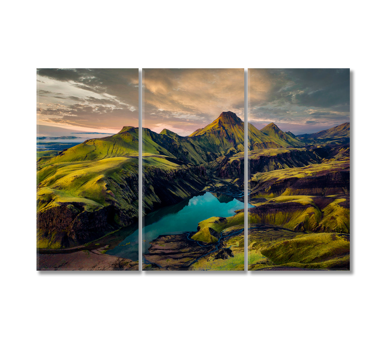 Uxatindar Mountains Southern Highlands of Iceland Canvas Print-Canvas Print-CetArt-3 Panels-36x24 inches-CetArt