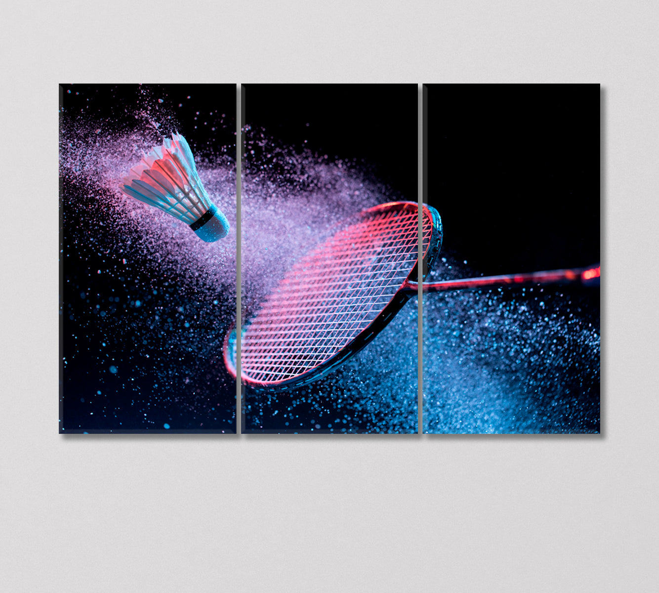 Badminton Racket in Motion Canvas Print-Canvas Print-CetArt-3 Panels-36x24 inches-CetArt
