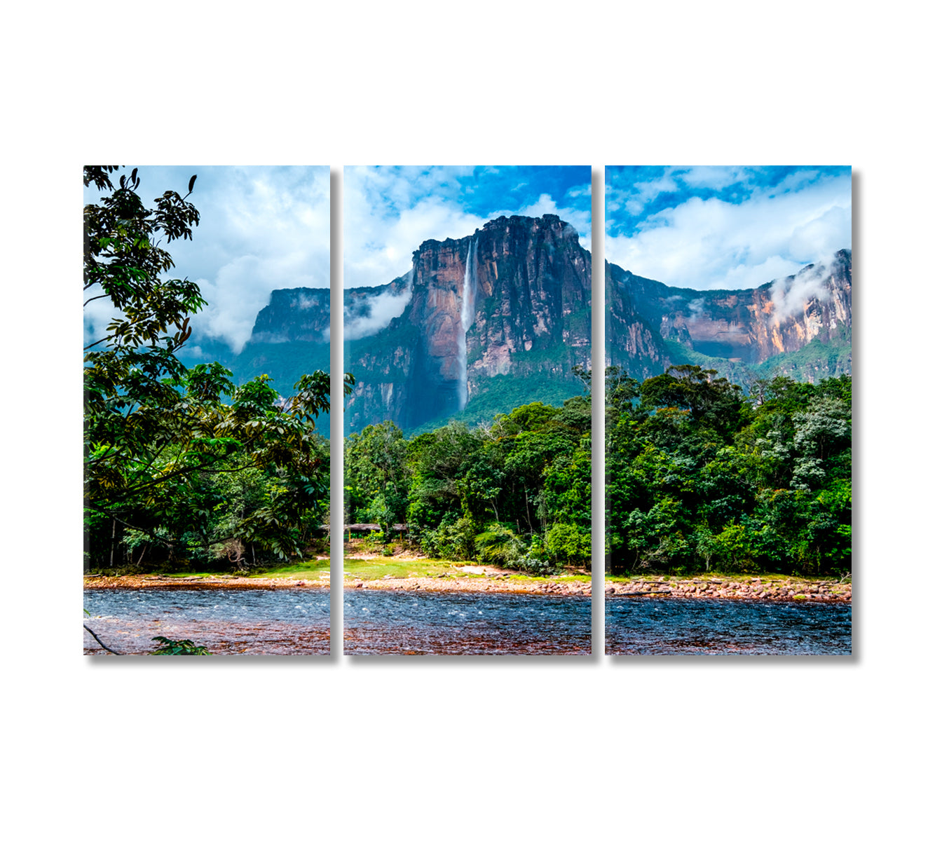 Angel Falls Canaima National Park Venezuela Canvas Print-Canvas Print-CetArt-3 Panels-36x24 inches-CetArt