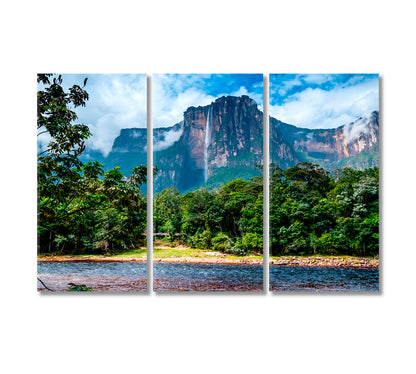 Angel Falls Canaima National Park Venezuela Canvas Print-Canvas Print-CetArt-3 Panels-36x24 inches-CetArt