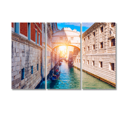 Bridge of Sighs and Rio de Palazzo o de Canonica Canal Venice Italy Canvas Print-Canvas Print-CetArt-3 Panels-36x24 inches-CetArt