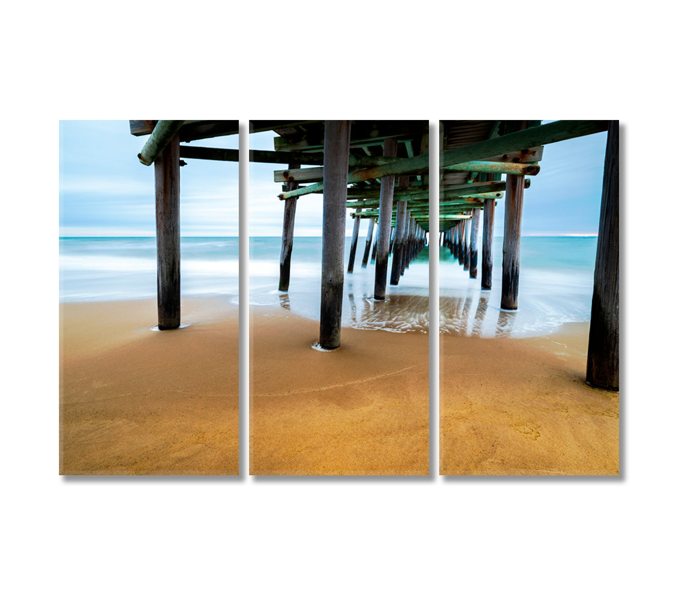 Sandbridge Fishing Pier Canvas Print-Canvas Print-CetArt-3 Panels-36x24 inches-CetArt