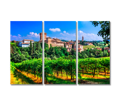 Medieval Castles in Italy Emilia Romagna Canvas Print-Canvas Print-CetArt-3 Panels-36x24 inches-CetArt