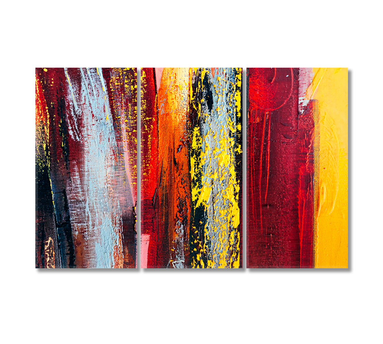 Colorful Abstract Oil Brush Strokes Canvas Print-Canvas Print-CetArt-3 Panels-36x24 inches-CetArt