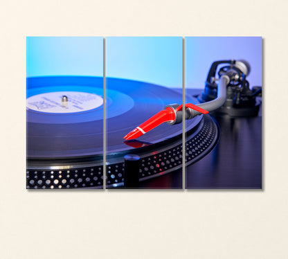 Vinyl Record Player Canvas Print-Canvas Print-CetArt-3 Panels-36x24 inches-CetArt