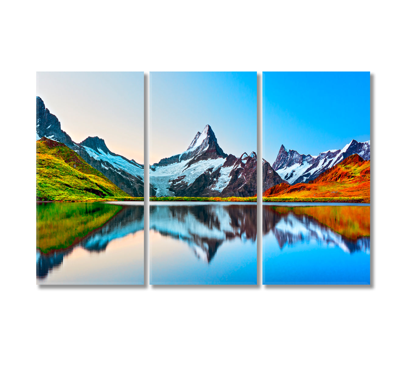 Bachalpsee Lake with Schreckhorn and Wetterhorn Peak Canvas Print-Canvas Print-CetArt-3 Panels-36x24 inches-CetArt