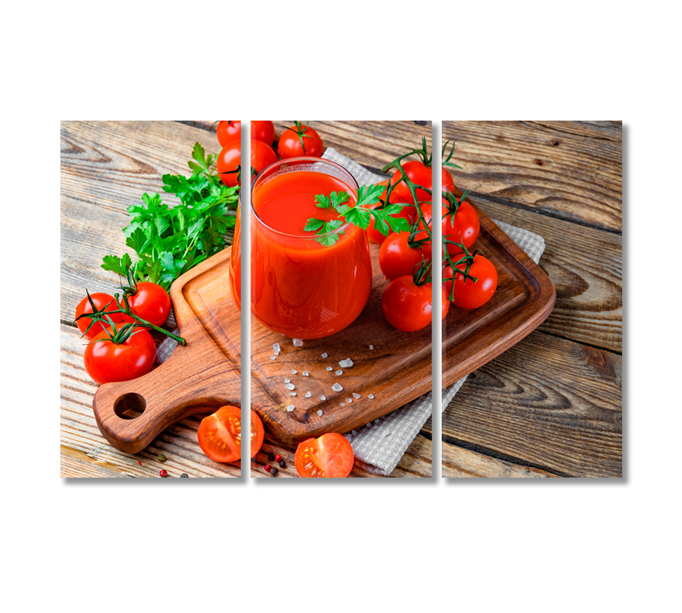 Glass of Fresh Tomato Juice Canvas Print-Canvas Print-CetArt-3 Panels-36x24 inches-CetArt