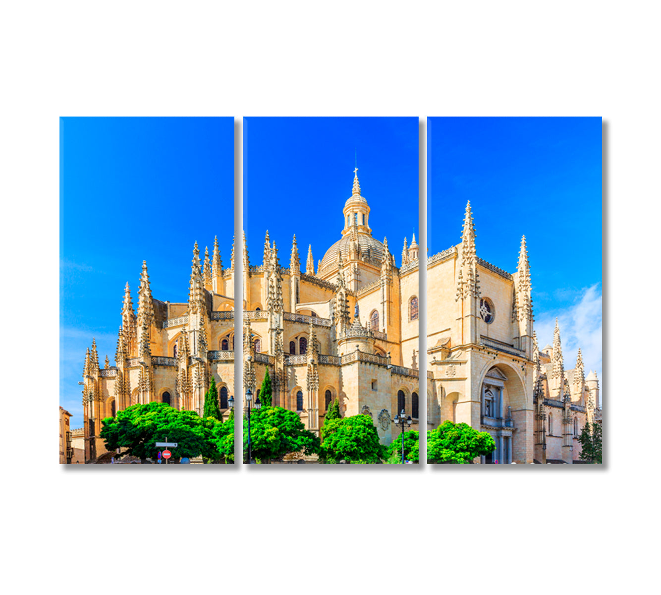 Cathedral de Santa Maria de Segovia Spain Canvas Print-Canvas Print-CetArt-3 Panels-36x24 inches-CetArt