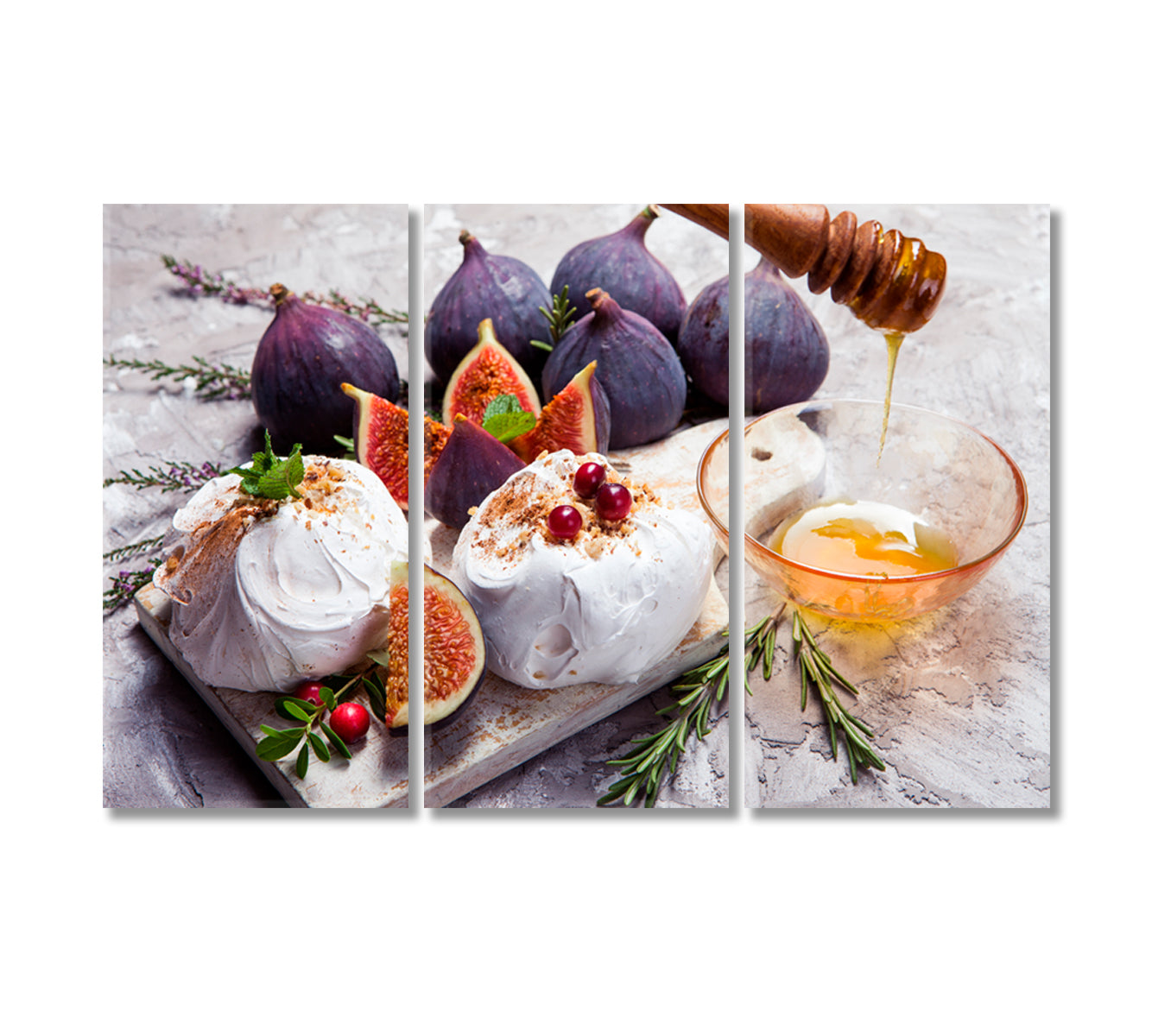 Mini Cake with Figs and Cranberries Canvas Print-Canvas Print-CetArt-3 Panels-36x24 inches-CetArt