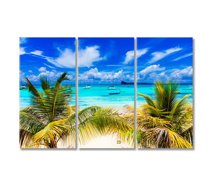 Tropical Landscapes of Mauritius Canvas Print-Canvas Print-CetArt-3 Panels-36x24 inches-CetArt