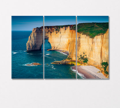 Atlantic Ocean Coastline with High Cliffs Canvas Print-Canvas Print-CetArt-3 Panels-36x24 inches-CetArt