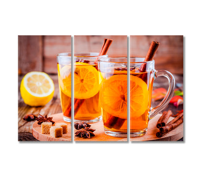 Tea with Lemon and Cinnamon Canvas Print-Canvas Print-CetArt-3 Panels-36x24 inches-CetArt