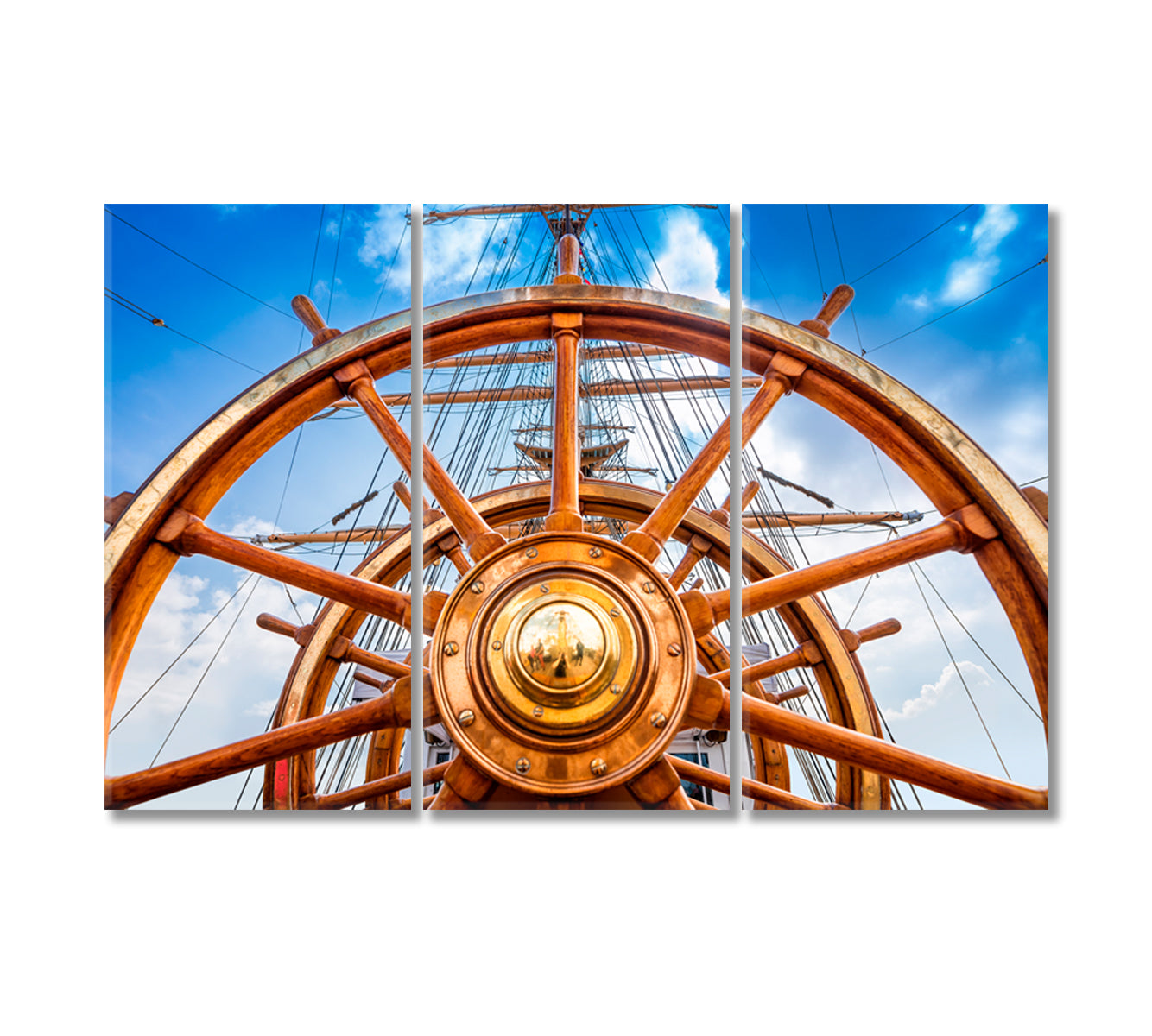 Ship's Wheel Canvas Print-Canvas Print-CetArt-3 Panels-36x24 inches-CetArt