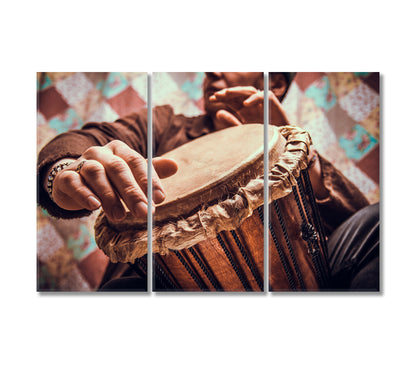 Ethnic Musical Instrument Djembe Canvas Print-Canvas Print-CetArt-3 Panels-36x24 inches-CetArt