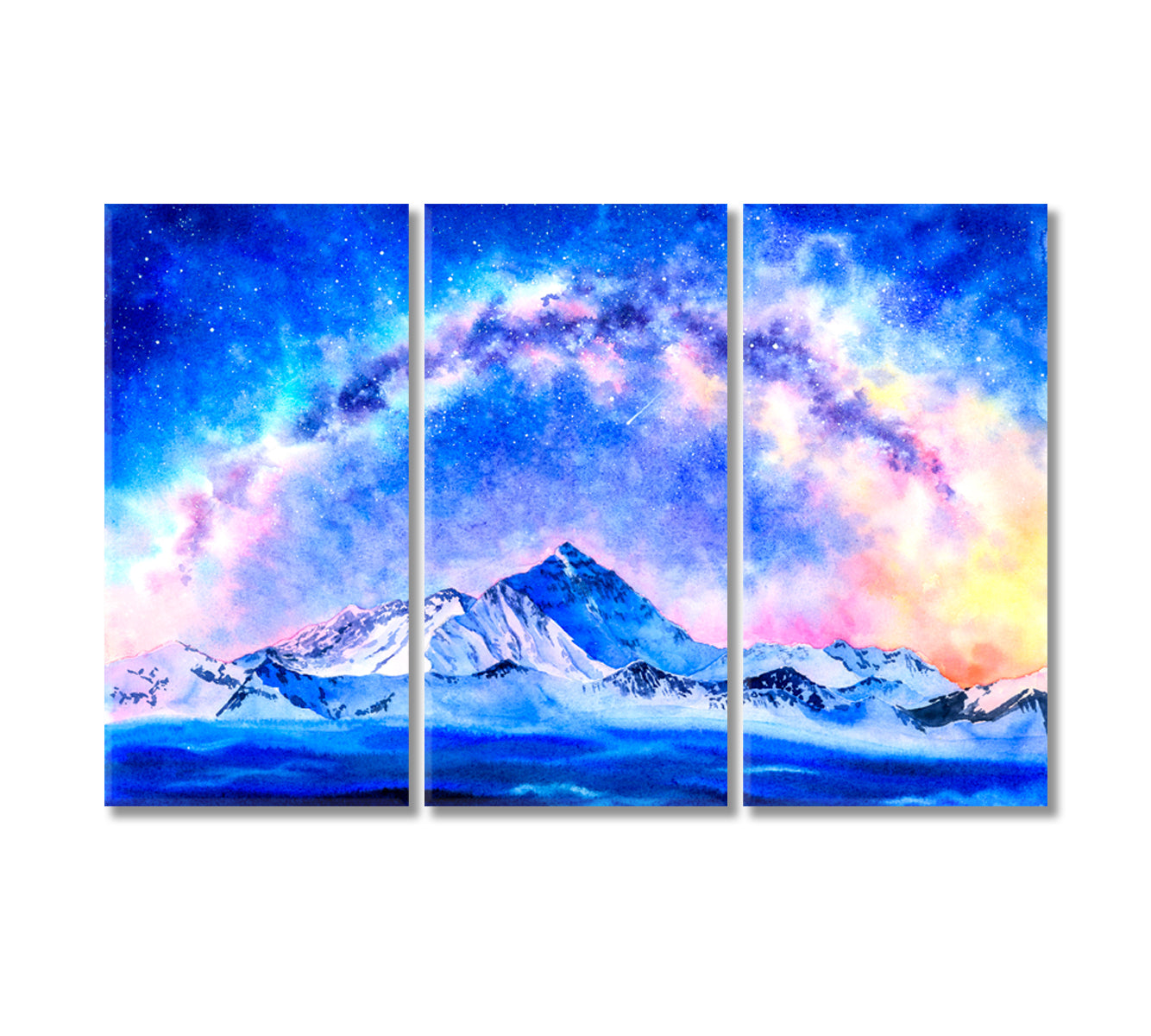 Mount Everest With Milky Way Canvas Print-Canvas Print-CetArt-3 Panels-36x24 inches-CetArt
