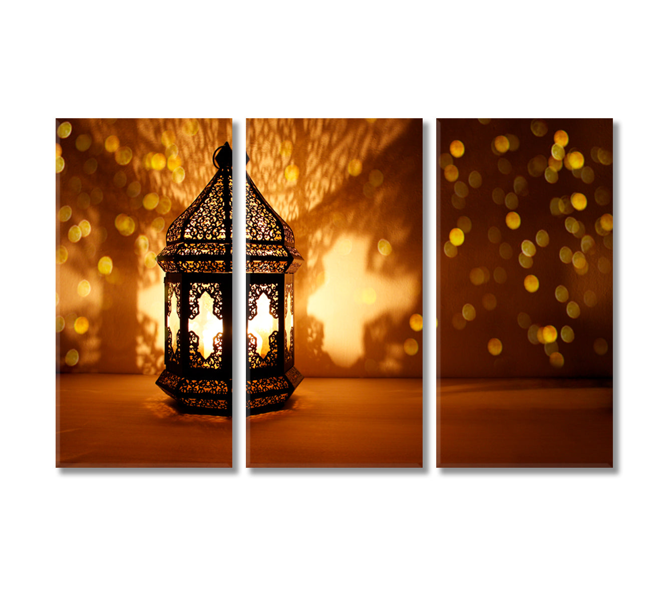 Ramadan Kareem Decorative Arabic Lantern Canvas Print-Canvas Print-CetArt-3 Panels-36x24 inches-CetArt