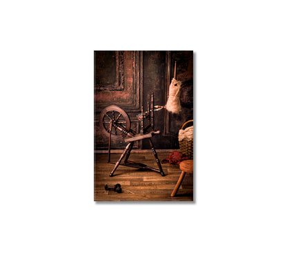 Authentic Old Spinning Wheel Canvas Print-Canvas Print-CetArt-1 panel-16x24 inches-CetArt