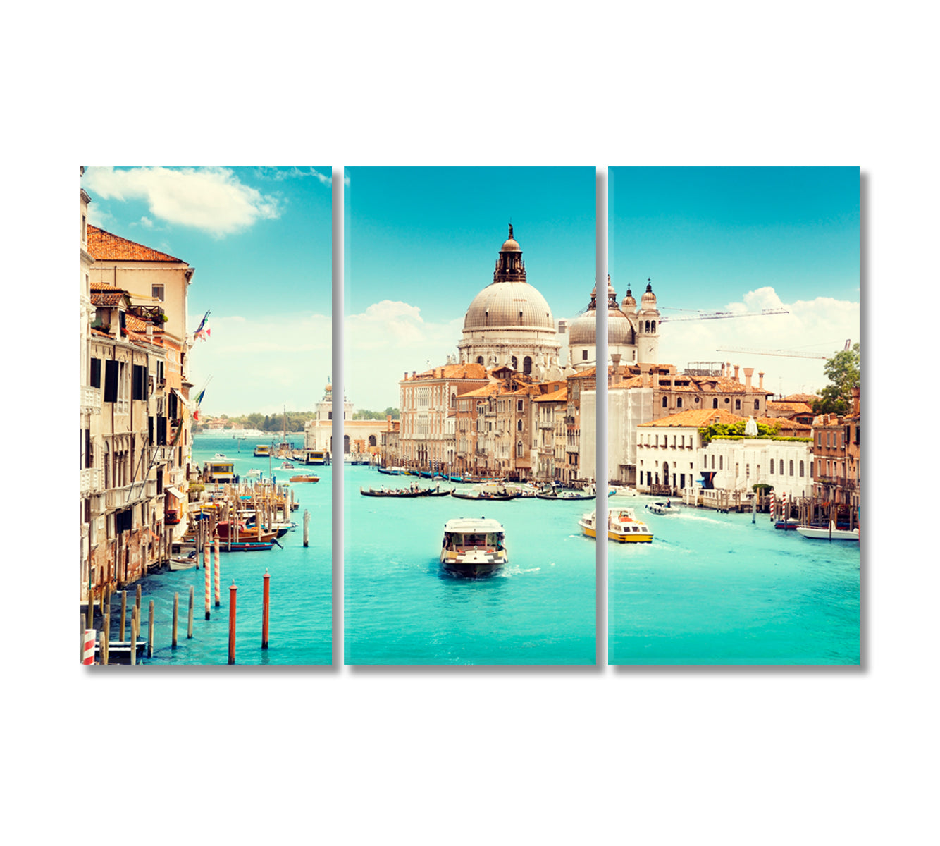 Grand Canal and Basilica Santa Maria Della Salute Venice Italy Canvas Print-Canvas Print-CetArt-3 Panels-36x24 inches-CetArt