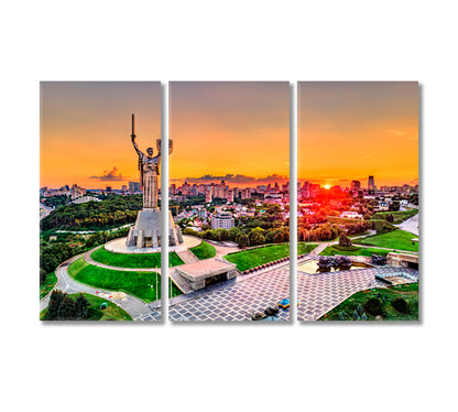 Motherland Monument and Second World War Museum Kiev Ukraine Canvas Print-Canvas Print-CetArt-3 Panels-36x24 inches-CetArt