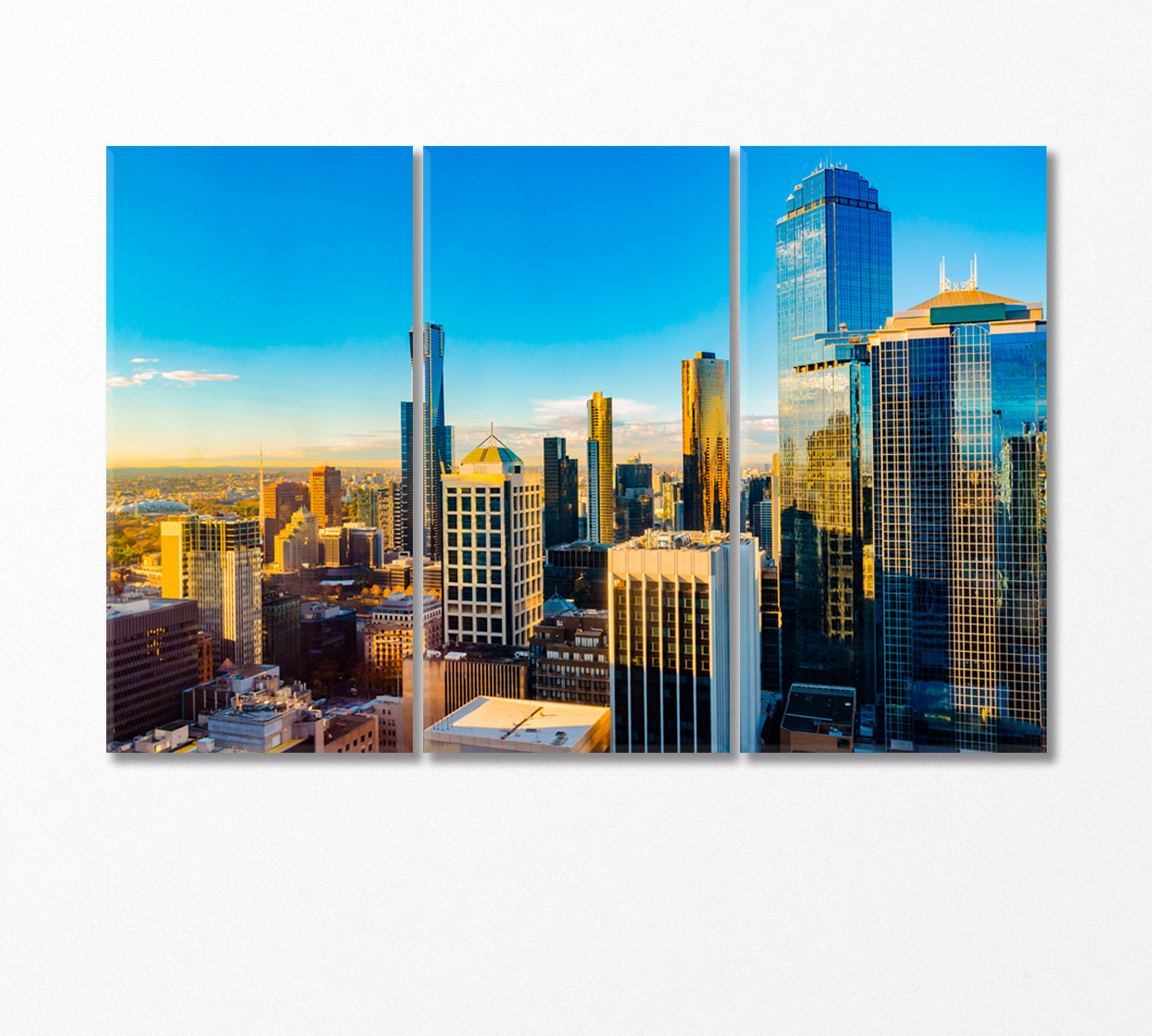 Sunrise over Melbourne Australia Canvas Print-Canvas Print-CetArt-3 Panels-36x24 inches-CetArt