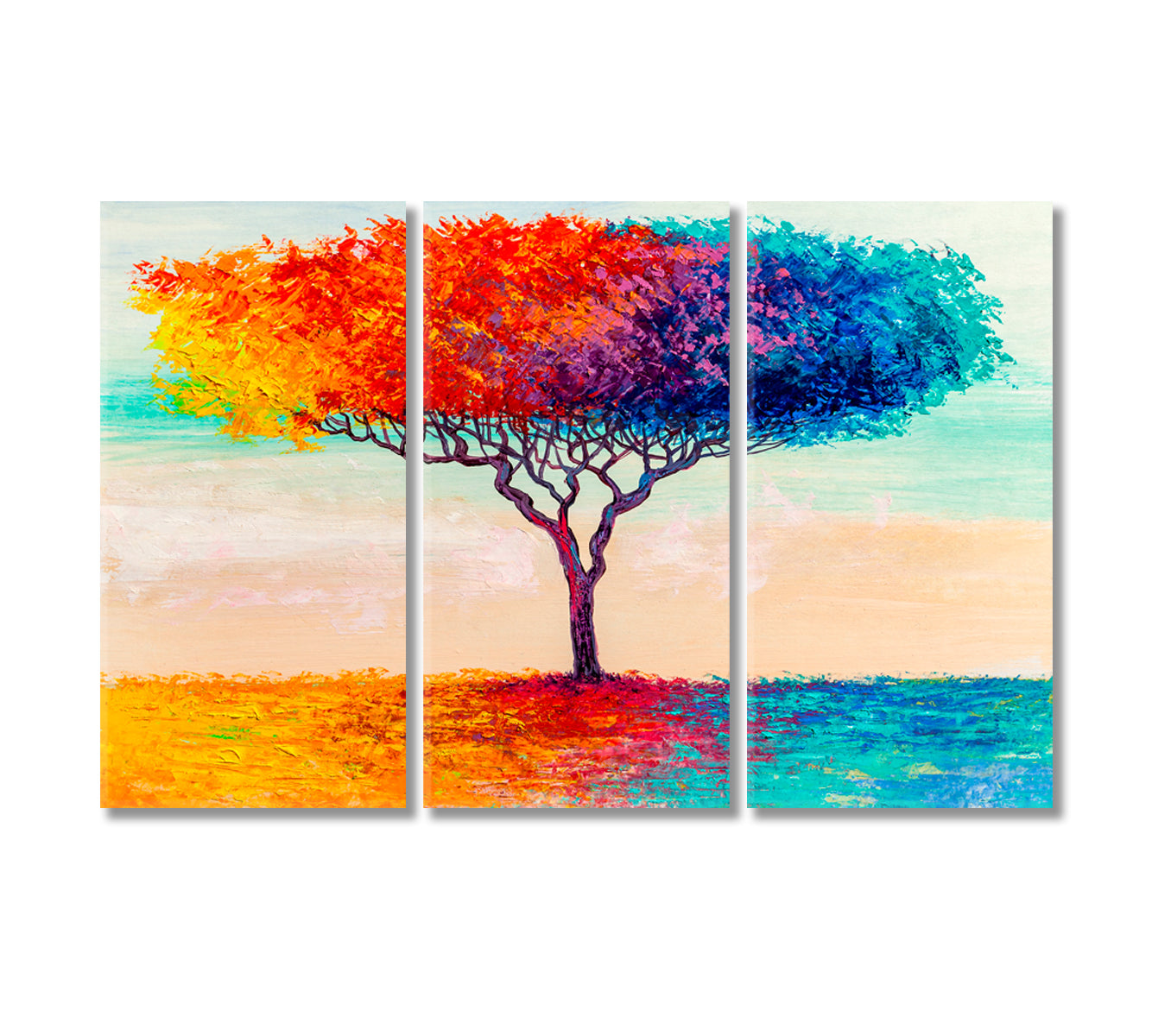 Colorful Abstract Tree Canvas Print-Canvas Print-CetArt-3 Panels-36x24 inches-CetArt