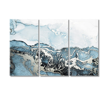 Blurred Gray Abstract Splashes of Liquid Ink Canvas Print-Canvas Print-CetArt-3 Panels-36x24 inches-CetArt