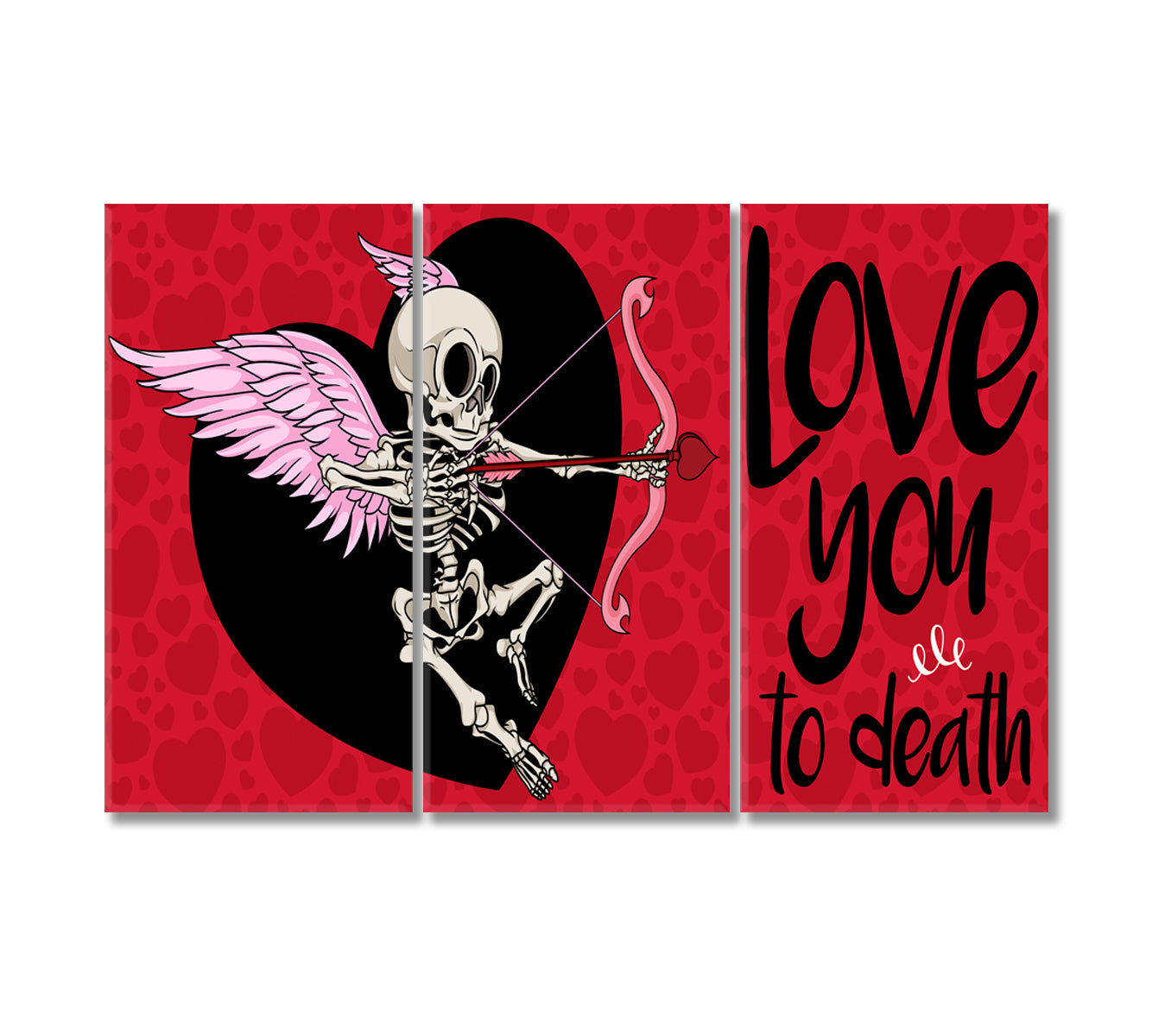 Valentine's Day Art Skeleton Cupid Canvas Print-Canvas Print-CetArt-3 Panels-36x24 inches-CetArt