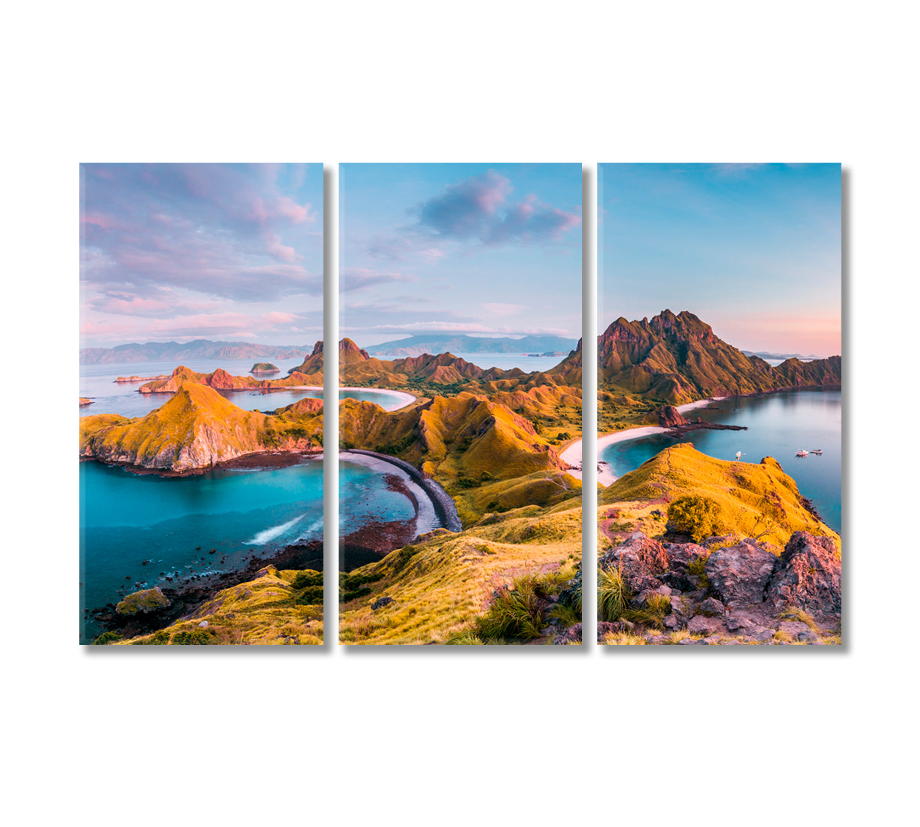 Padar Island Komodo National Park Indonesia Canvas Print-Canvas Print-CetArt-3 Panels-36x24 inches-CetArt