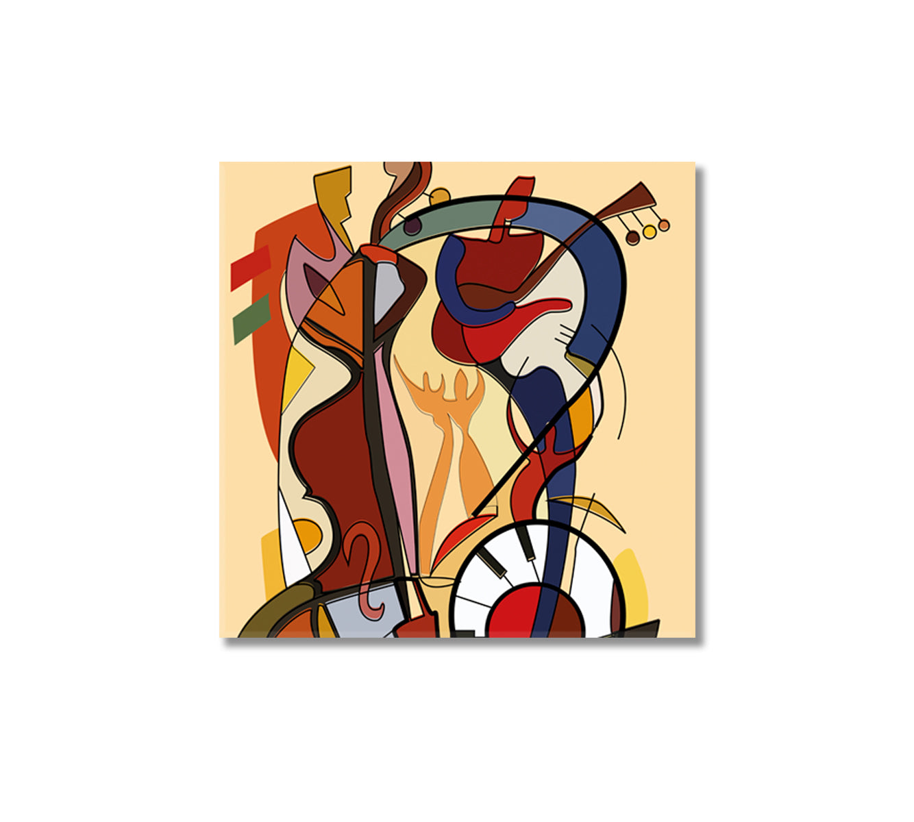 Jazz Music Abstract Art Canvas Print-Canvas Print-CetArt-1 panel-12x12 inches-CetArt