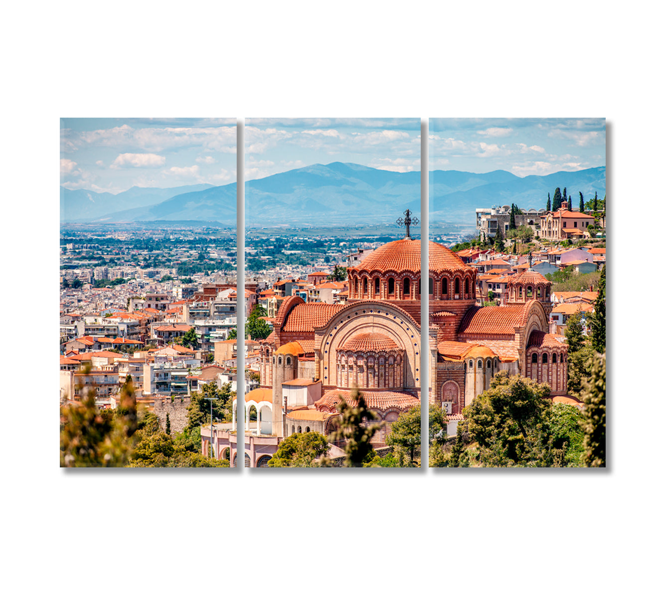 Saint Paul Church Thessaloniki City Greece Canvas Print-Canvas Print-CetArt-3 Panels-36x24 inches-CetArt