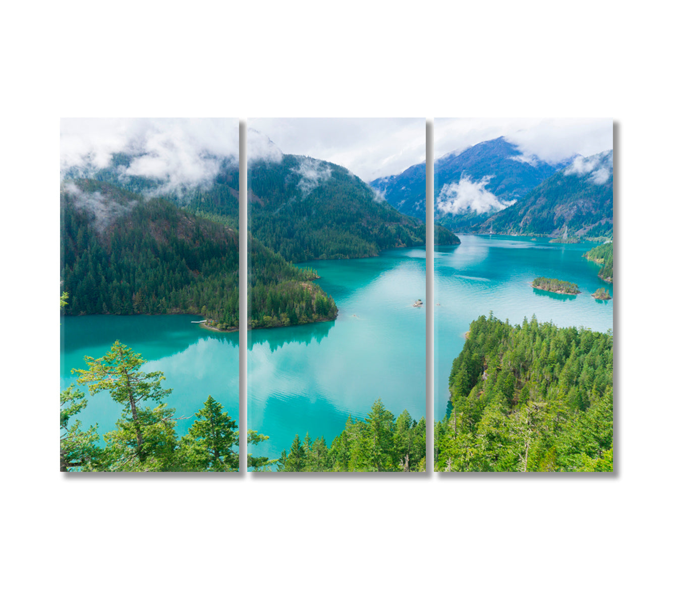 Diablo Lake North Cascades National Park Washington USA Canvas Print-Canvas Print-CetArt-3 Panels-36x24 inches-CetArt