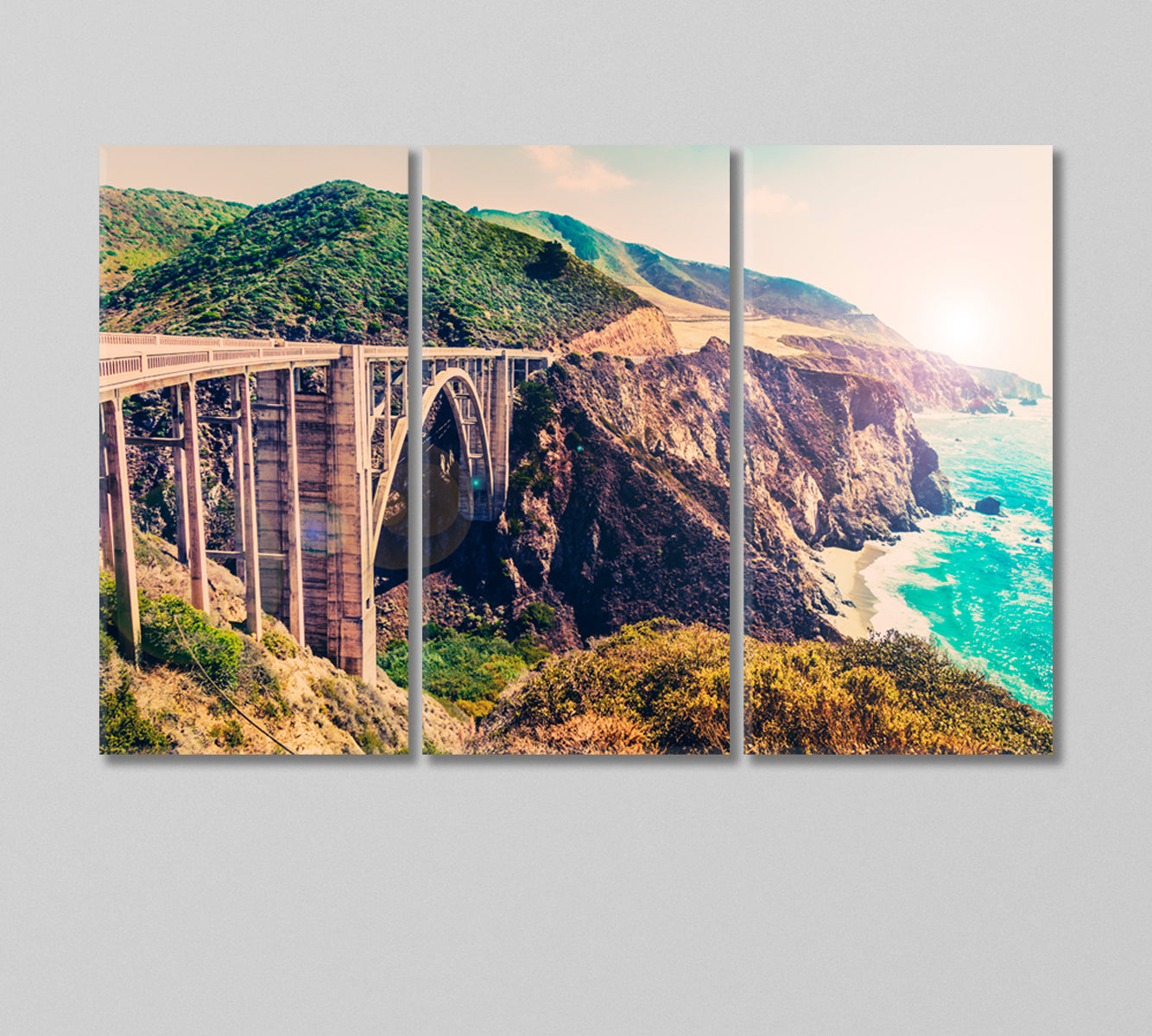 Big Sur California United States Canvas Print-Canvas Print-CetArt-3 Panels-36x24 inches-CetArt