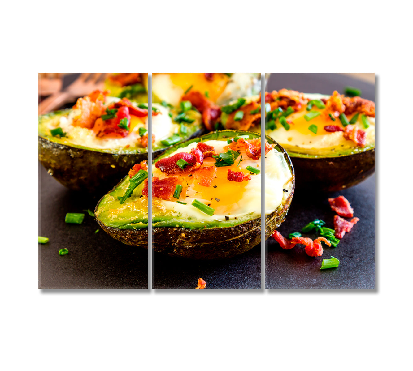 Baked Avocado with Eggs Canvas Print-Canvas Print-CetArt-3 Panels-36x24 inches-CetArt