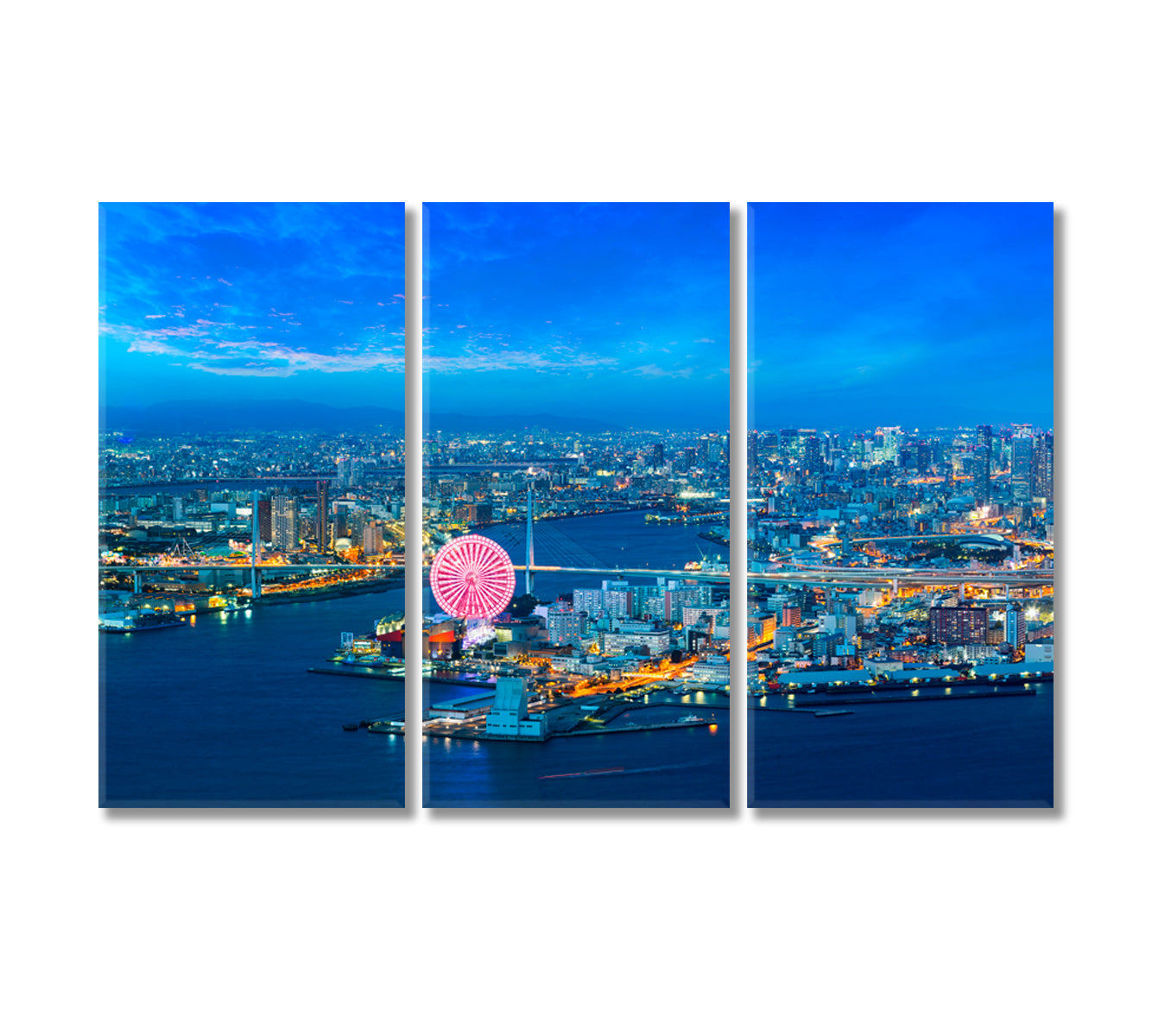 Osaka Bay Japan Canvas Print-Canvas Print-CetArt-3 Panels-36x24 inches-CetArt