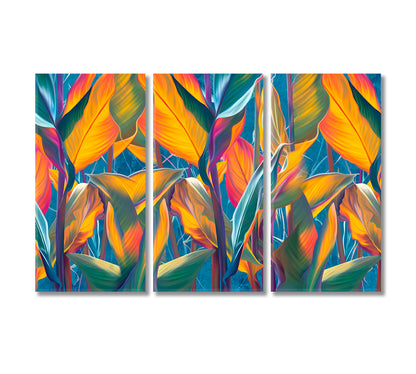 Beautiful Exotic Tropical Leaves Canvas Print-Canvas Print-CetArt-3 Panels-36x24 inches-CetArt