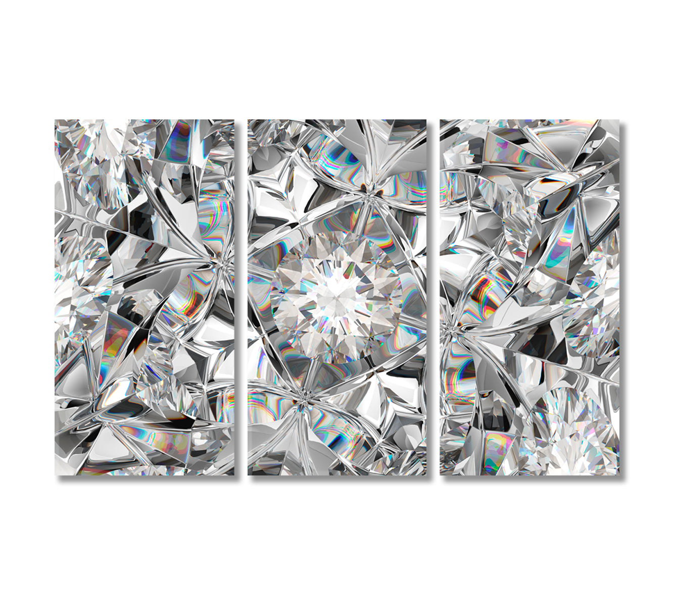Gem Diamond Kaleidoscope Effect Canvas Print-Canvas Print-CetArt-3 Panels-36x24 inches-CetArt