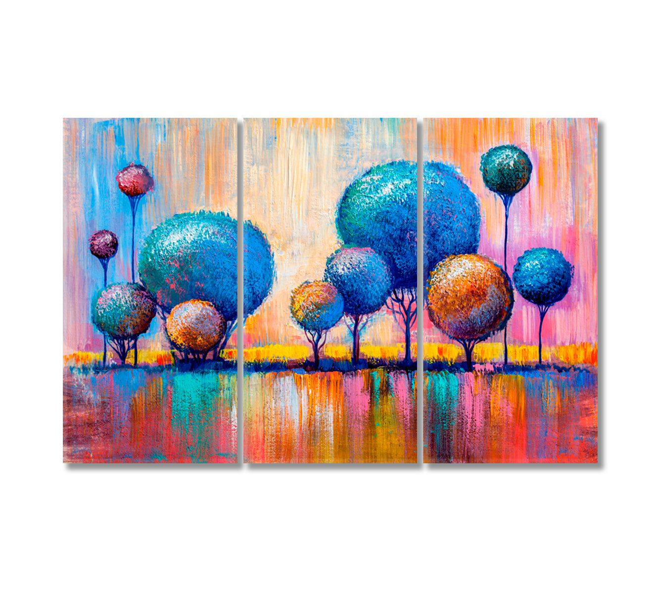 Colorful Trees Canvas Print-Canvas Print-CetArt-3 Panels-36x24 inches-CetArt