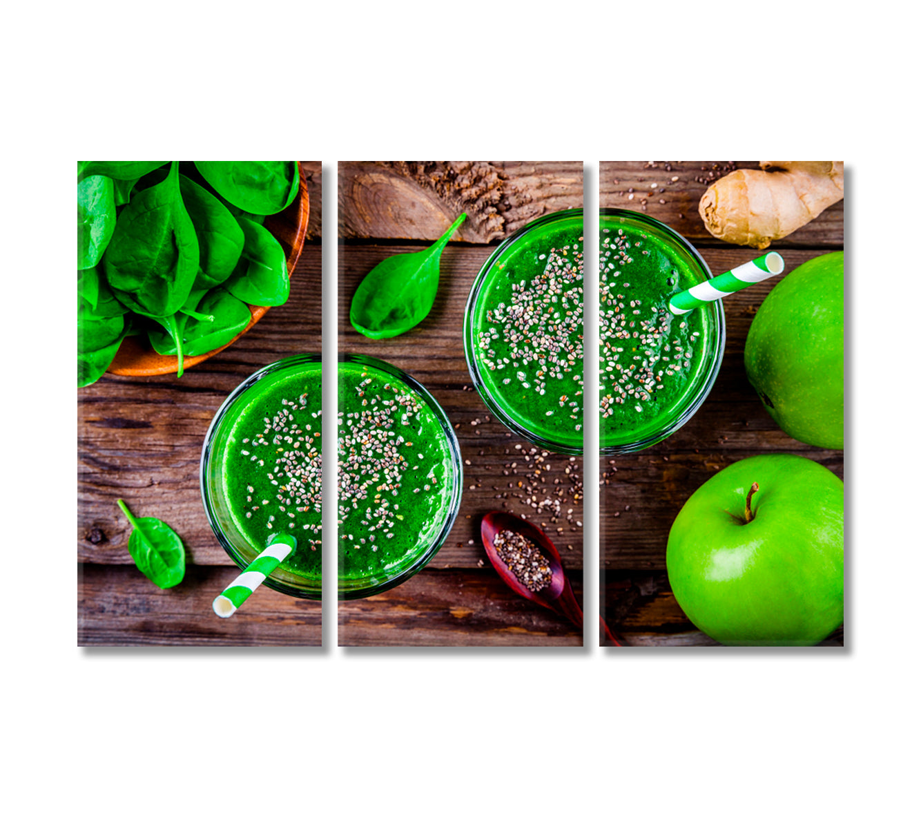 Spinach and Apple Cocktail Canvas Print-Canvas Print-CetArt-3 Panels-36x24 inches-CetArt