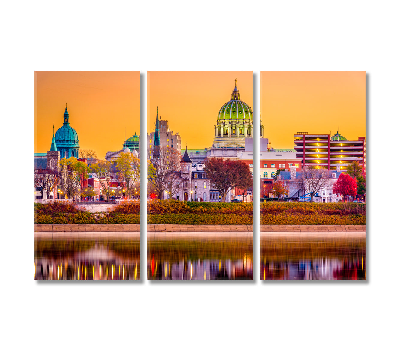 Harrisburg Pennsylvania USA Downtown Canvas Print-Canvas Print-CetArt-3 Panels-36x24 inches-CetArt