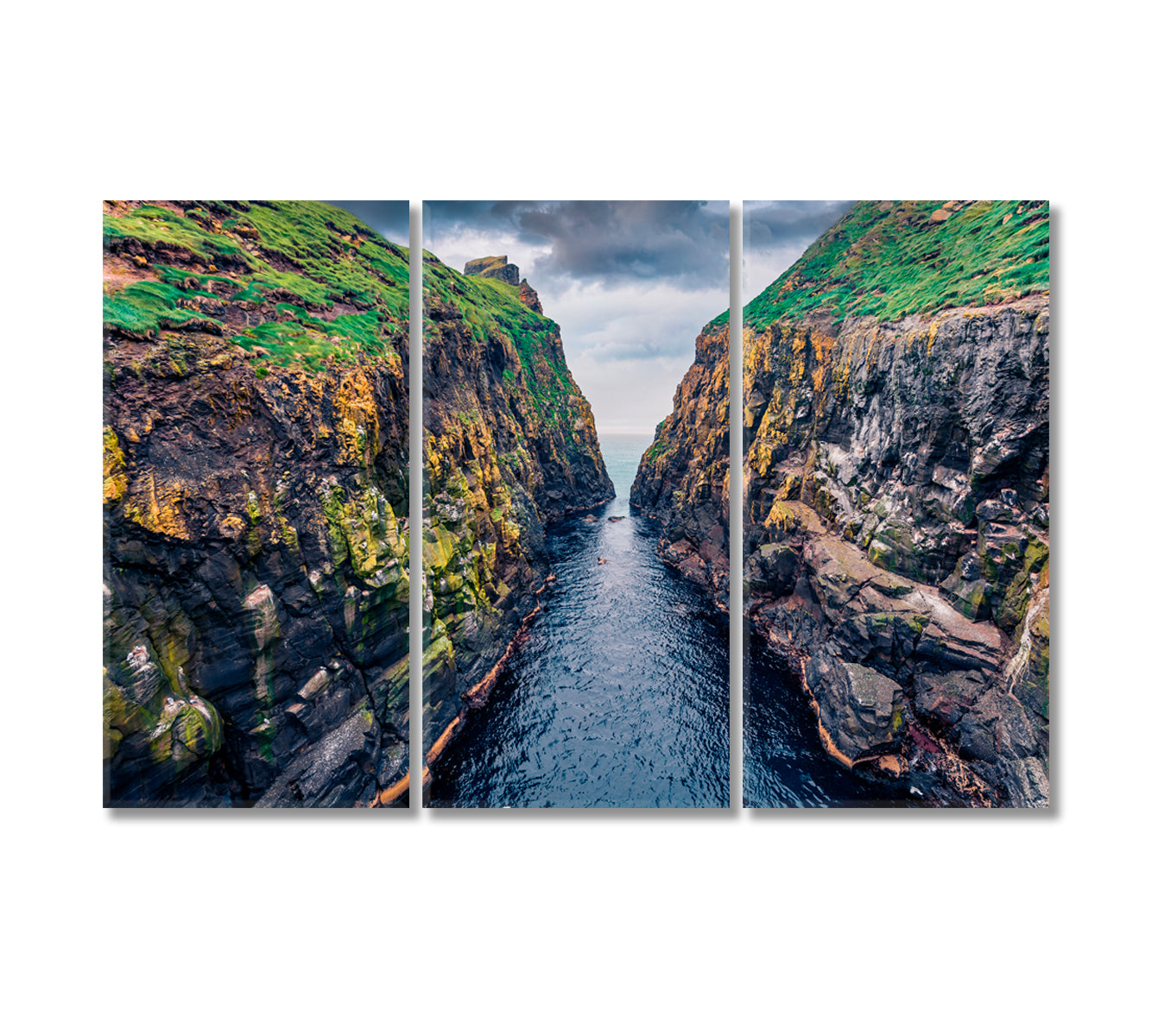 Faroe Islands Denmark Canvas Print-Canvas Print-CetArt-3 Panels-36x24 inches-CetArt